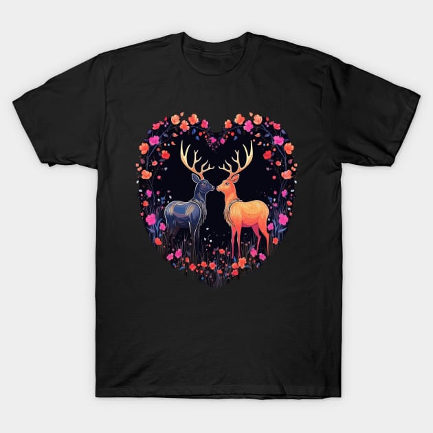 Deer Valentine Day T-Shirt by JH Mart